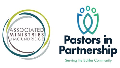 logos for associated ministries of moundridge and pastors in partnership, serving the buhler community